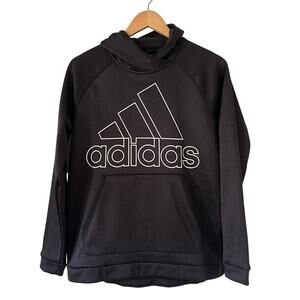 Adidas Hoodie Sweatshirt Boy's Medium Black White Activewear